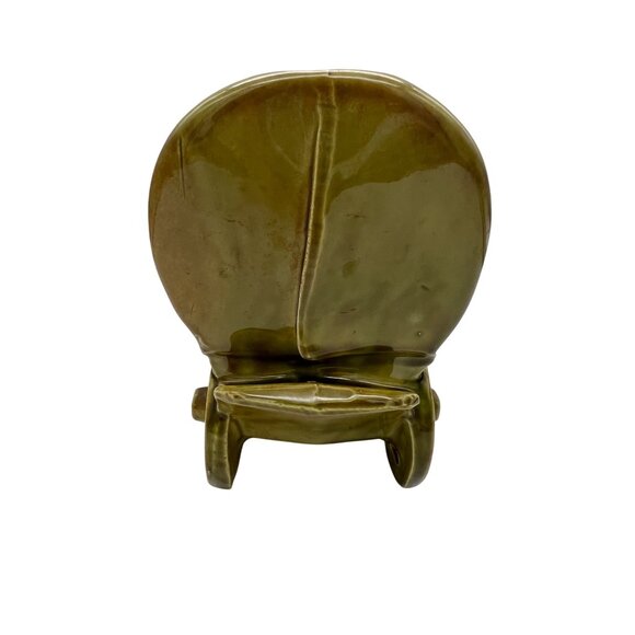 Vintage Shawnee Pottery USA 733 Covered Wagon Planter Olive Drip Amarillo TX - Picture 4 of 8